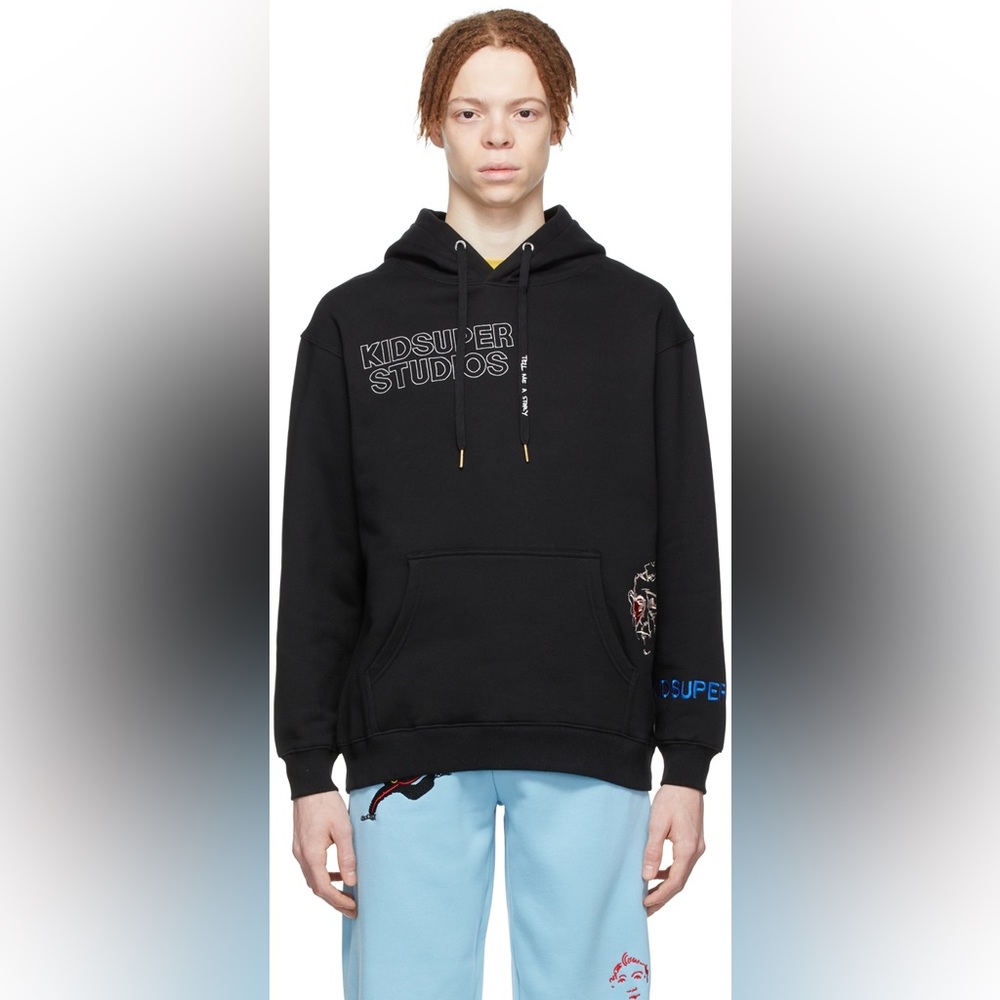 Kidsuper Studios Embroidered-design hoodie Black Sz Small Men’s - Picture 3 of 11